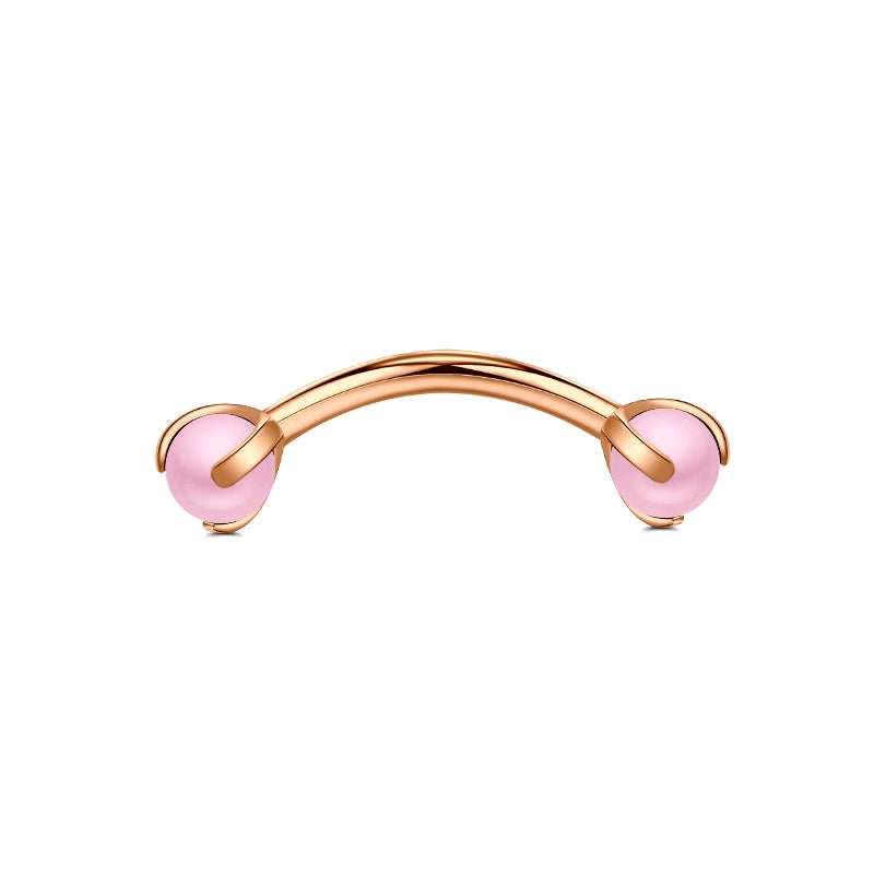Rook Earrings 16G Pink Pearl