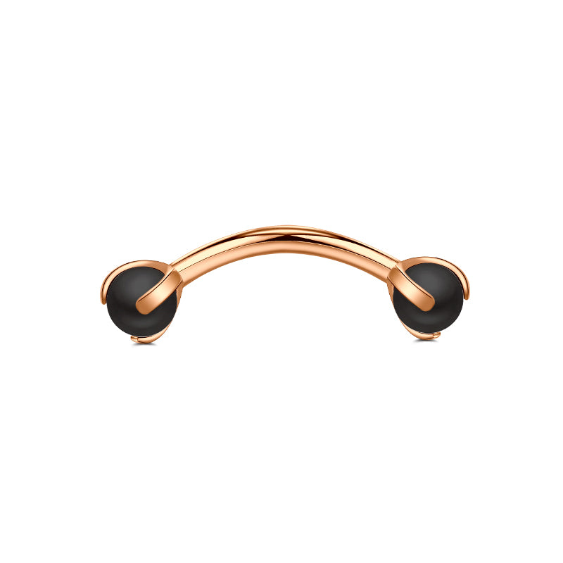 Rook Earrings 16G Black Pearl