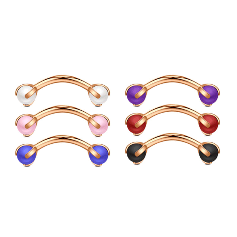 Curved Barbell 16G Rook Eyebrow Piercing Jewelry Multi Color 1.2mm Curved Barbell 8mm 10mm