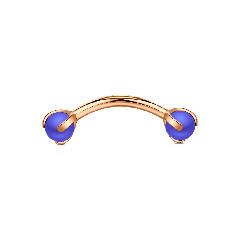 Rook Earrings 16G Blue Pearl