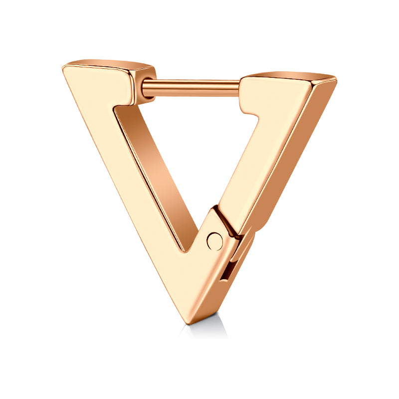 18G Rose Gold Triangle Men Earrings Hoop