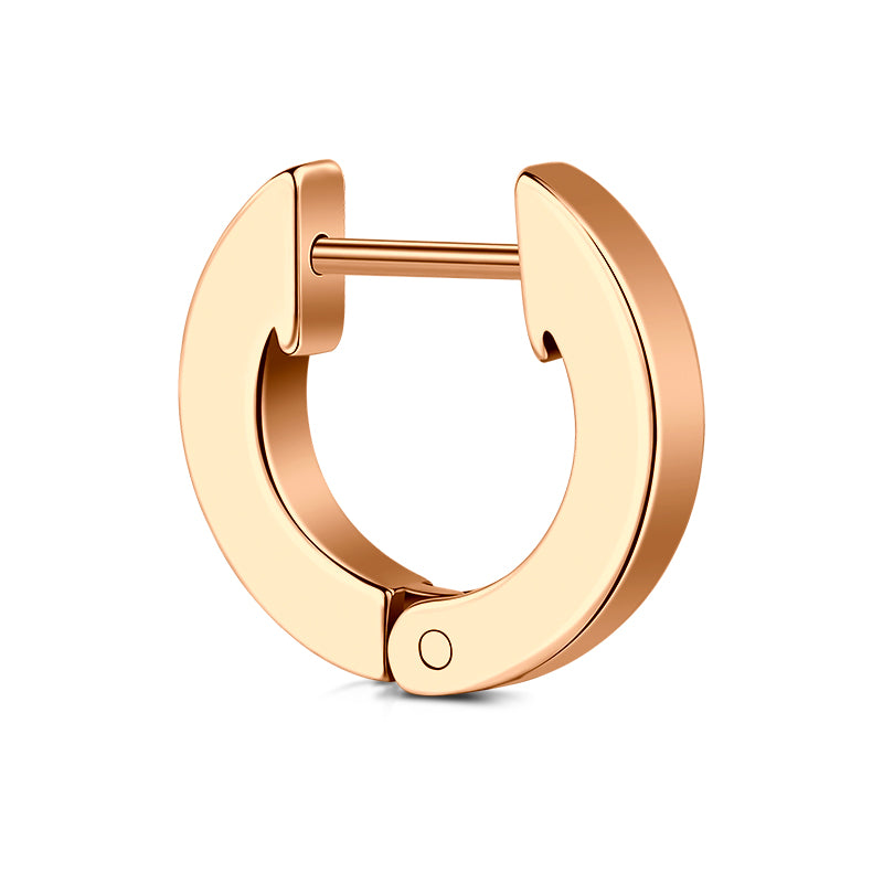 18G Rose Gold Semicircle Men Earrings Hoop