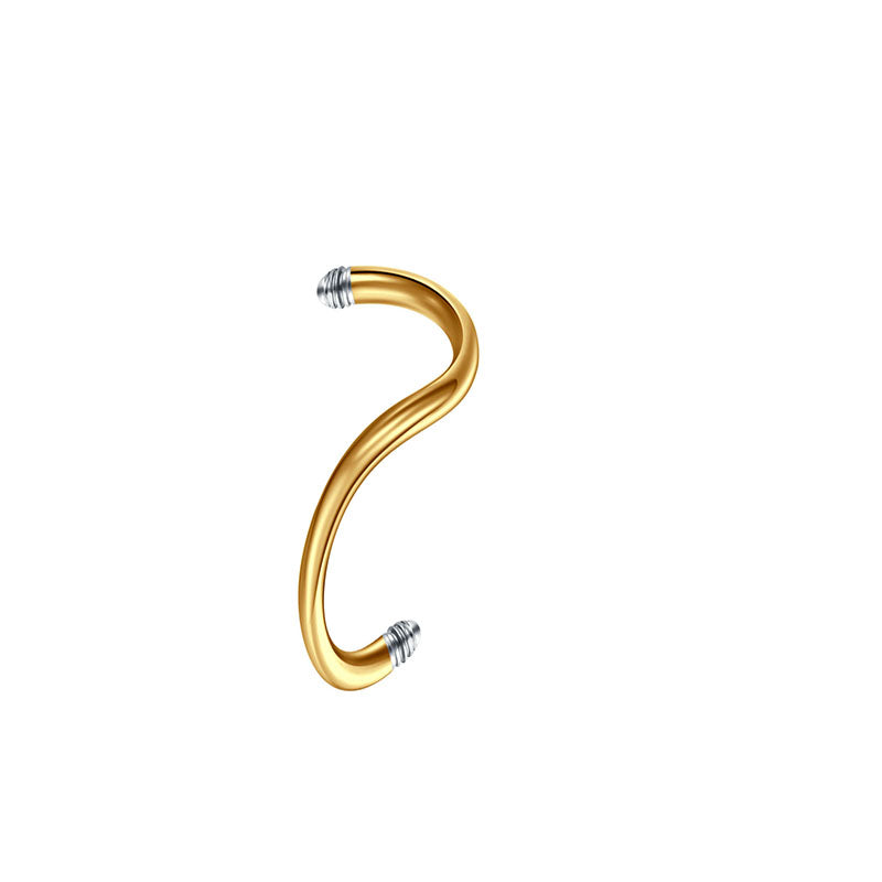 Replacement Twisted Spiral Barbell 16G Gold 8mm