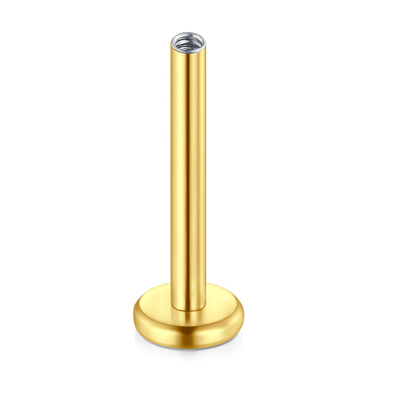 Internally Threaded Labret Bar Gold 8mm