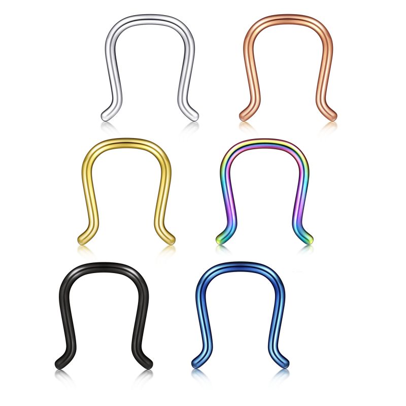 U Shaped Septum Ring Nose Piercing Jewelry for Women Nostril Piercing
