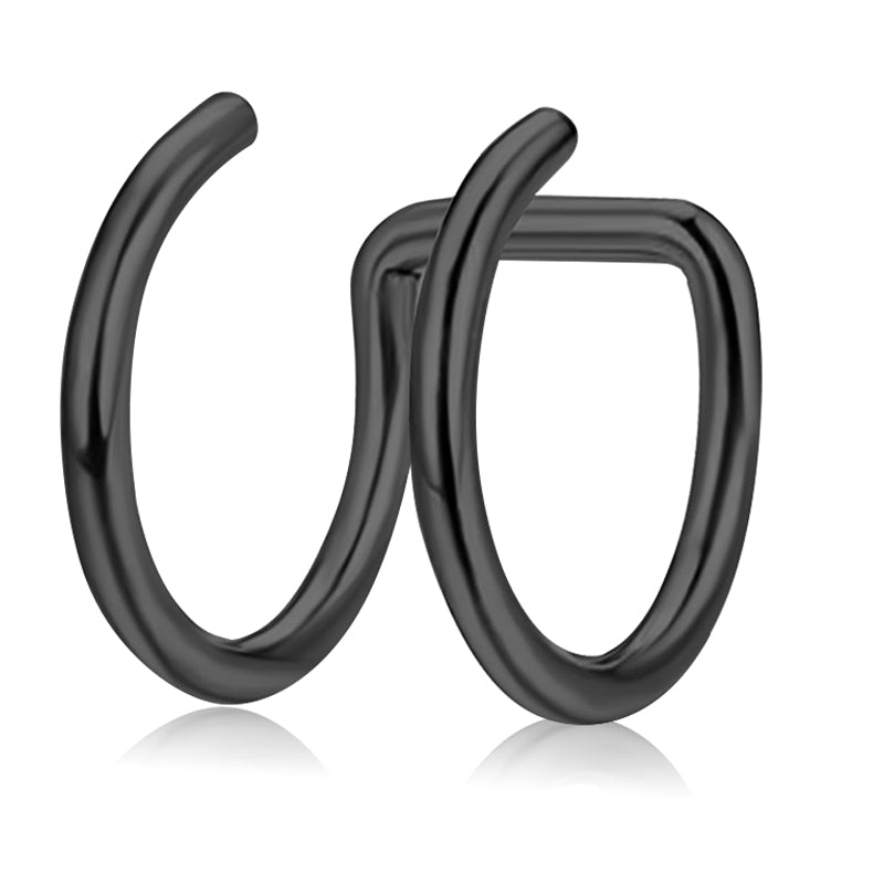 Black Double coil ear clip