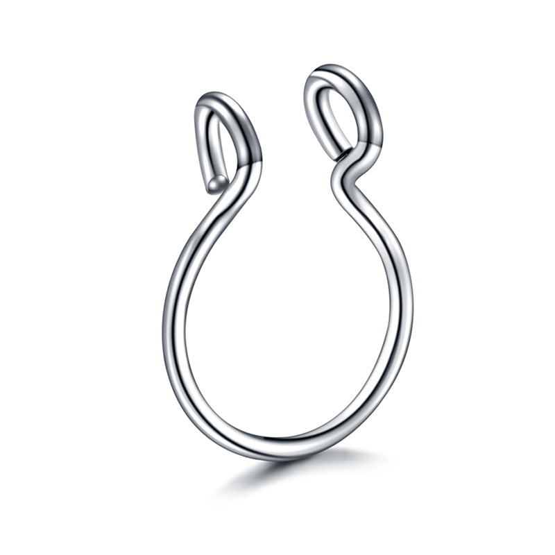 Two Small Circles Fake Nose Ring Hoop