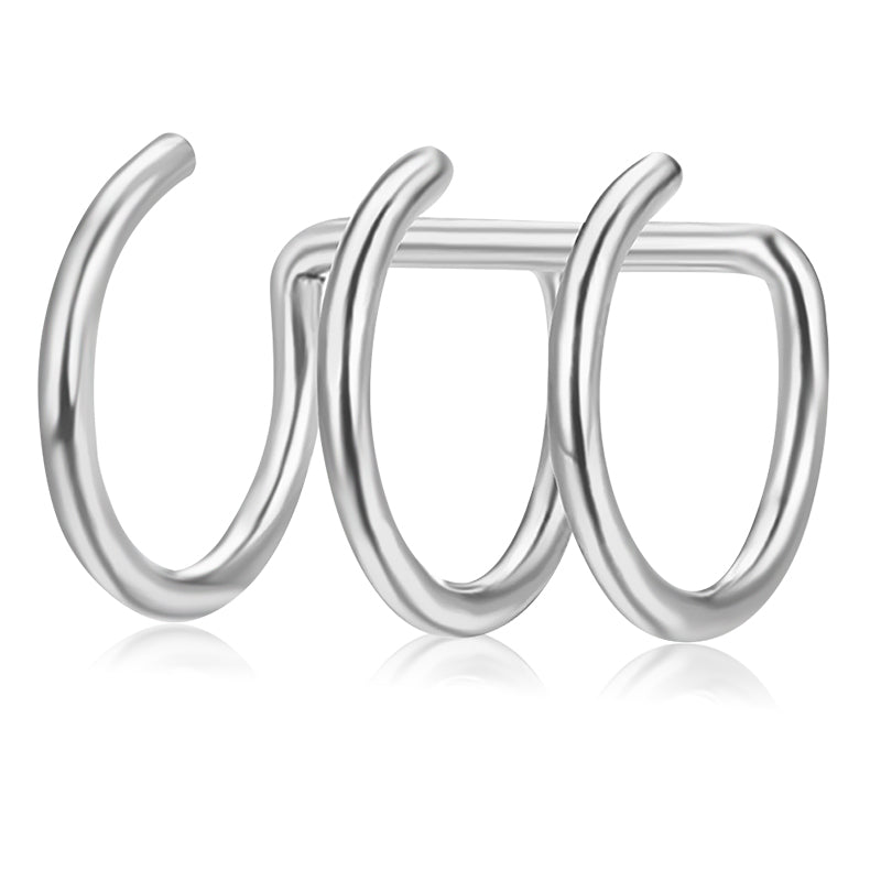 Silver Three turn ear clip