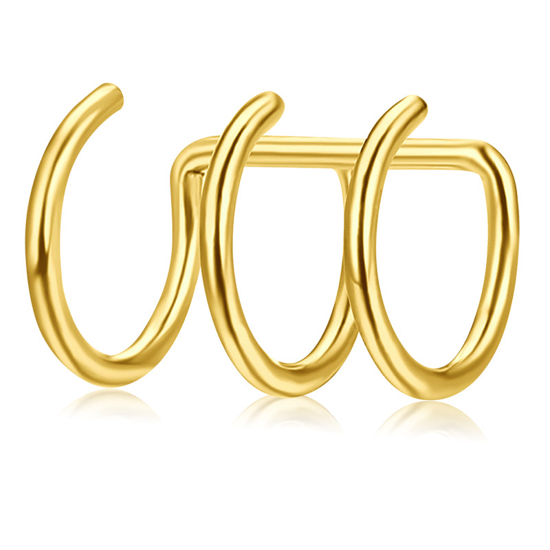 Gold Three turn ear clip