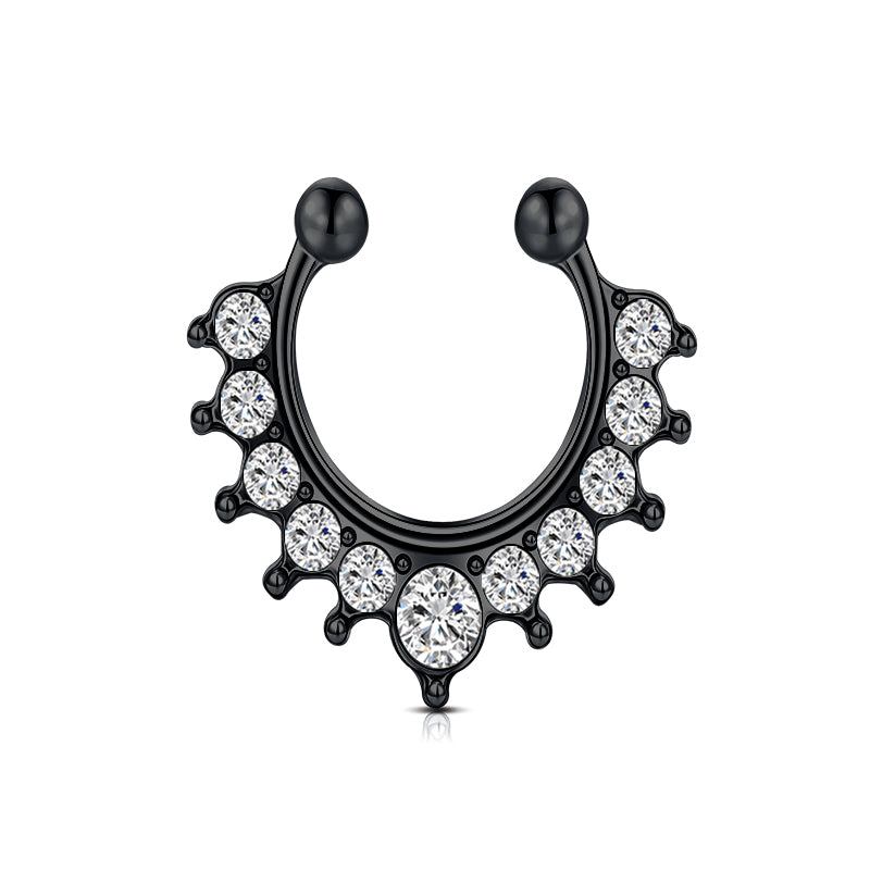 HorseShoe Point Drill Fake Nose Ring Hoop