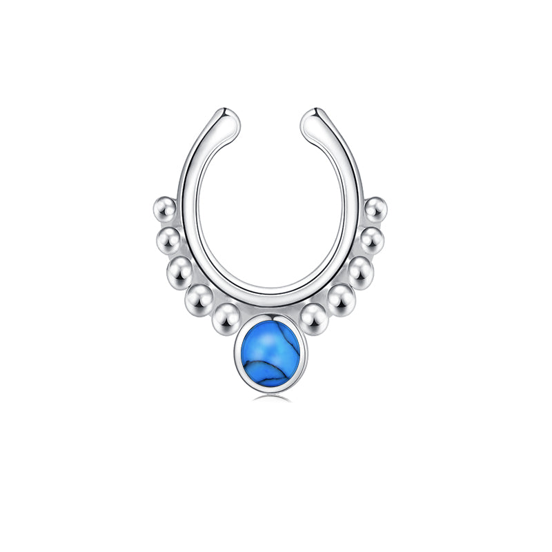 Point Turquoise Fake Nose Ring Hoop