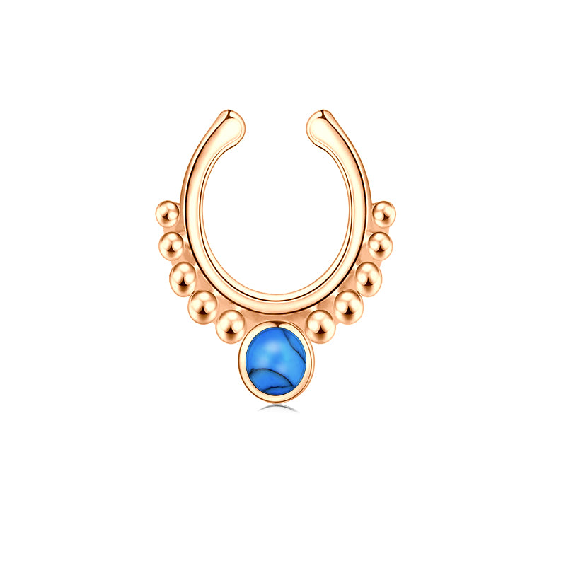 Point Turquoise Fake Nose Ring Hoop