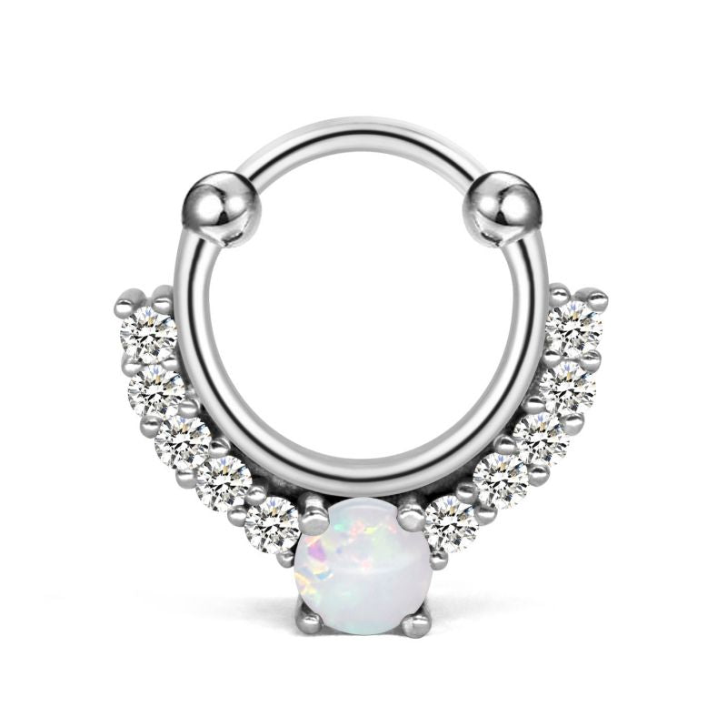septum clicker silver opal
