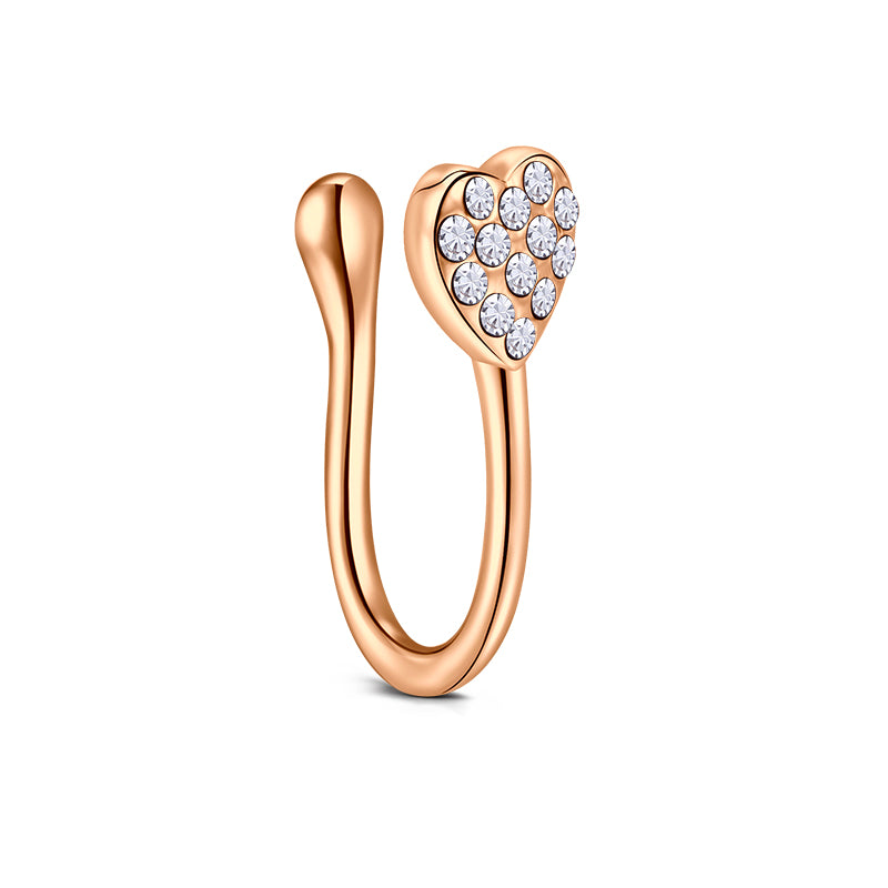Heart Shape Point Drill Fake Nose Ring Hoop