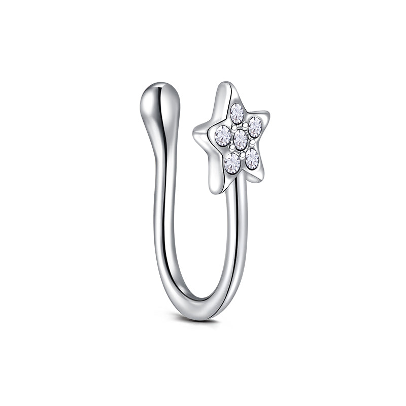 Star Point Drill Fake Nose Ring Hoop