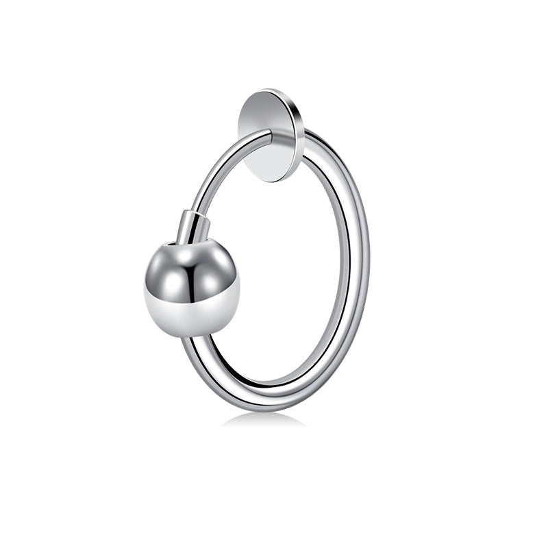 Spring Clip Ball Fake Nose Ring Hoop