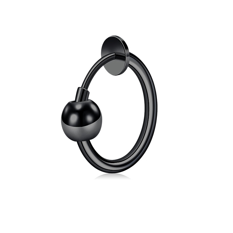 Spring Clip Ball Fake Nose Ring Hoop