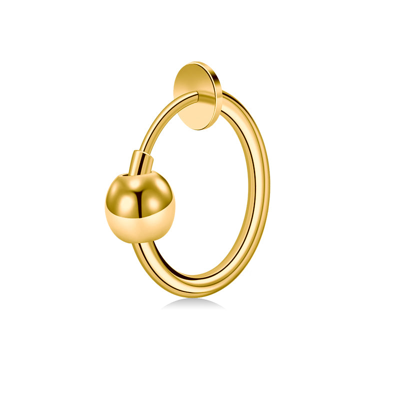 Spring Clip Ball Fake Nose Ring Hoop