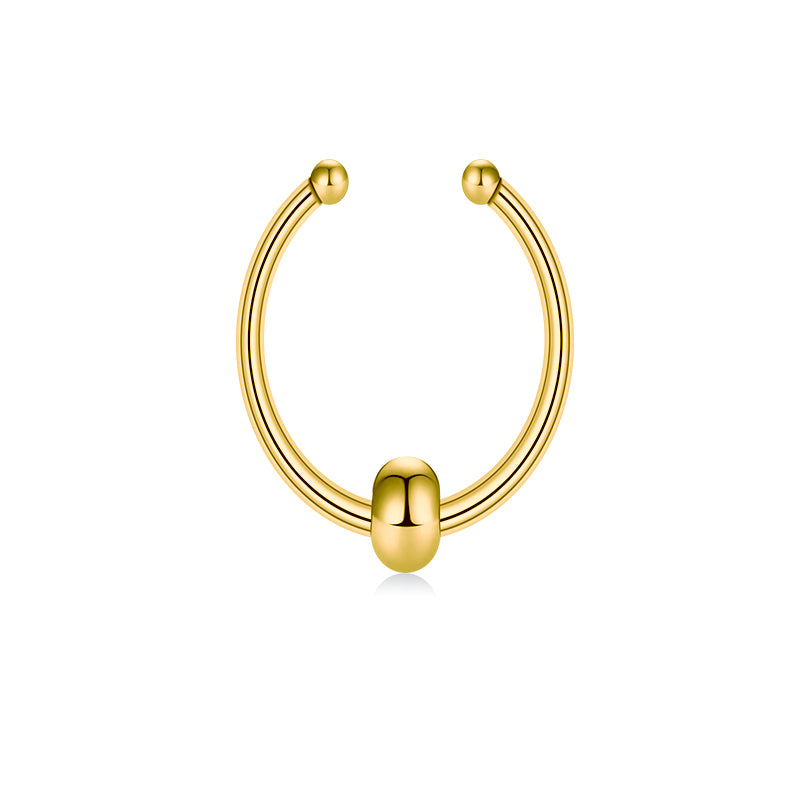 Opening Middle Clamping Ball Fake Nose Ring Hoop