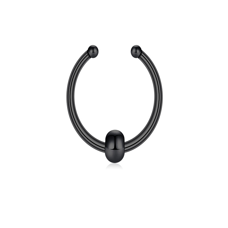 Opening Middle Clamping Ball Fake Nose Ring Hoop
