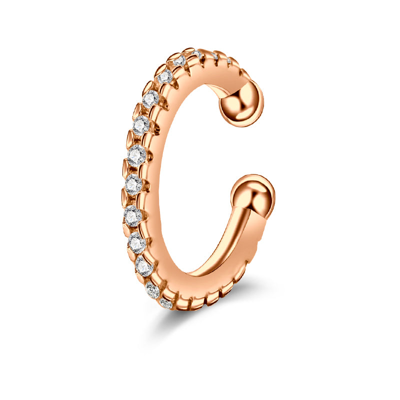 Single Row Drill Fake Nose Ring Hoop
