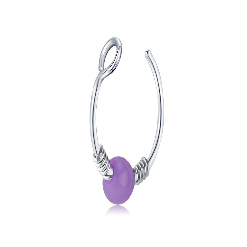Small Circle Around Single Jelly Ball Fake Nose Ring Hoop