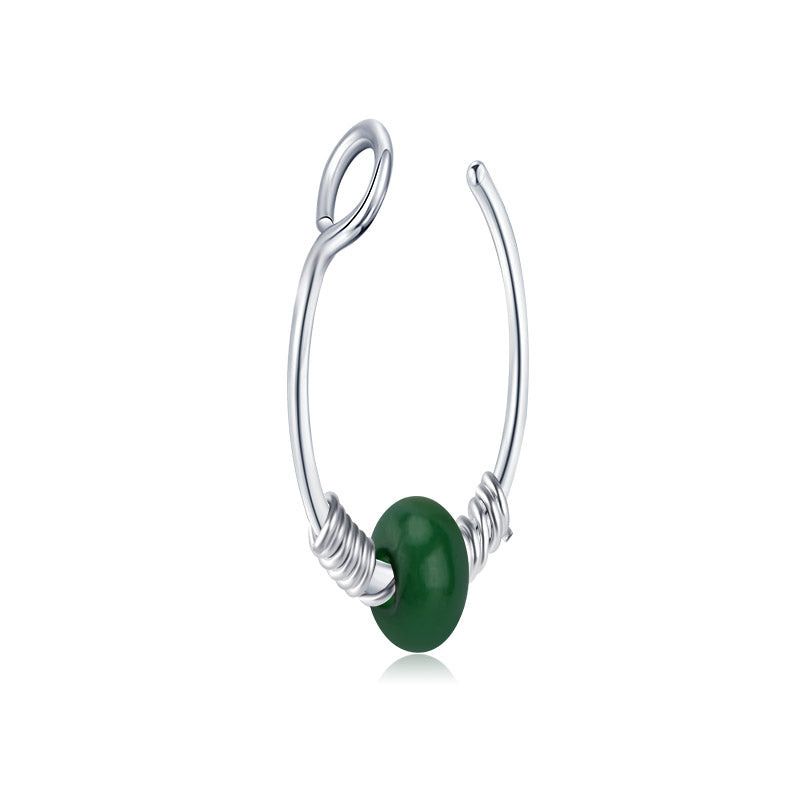 Small Circle Around Single Jelly Ball Fake Nose Ring Hoop