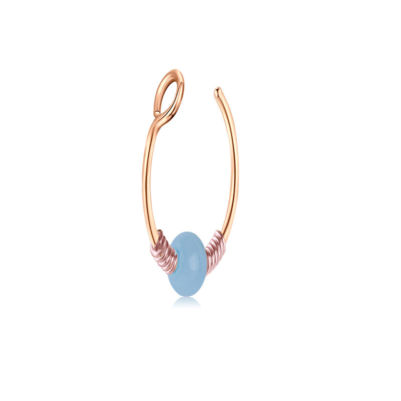 Small Circle Around Single Jelly Ball Fake Nose Ring Hoop