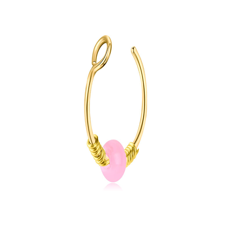 Small Circle Around Single Jelly Ball Fake Nose Ring Hoop