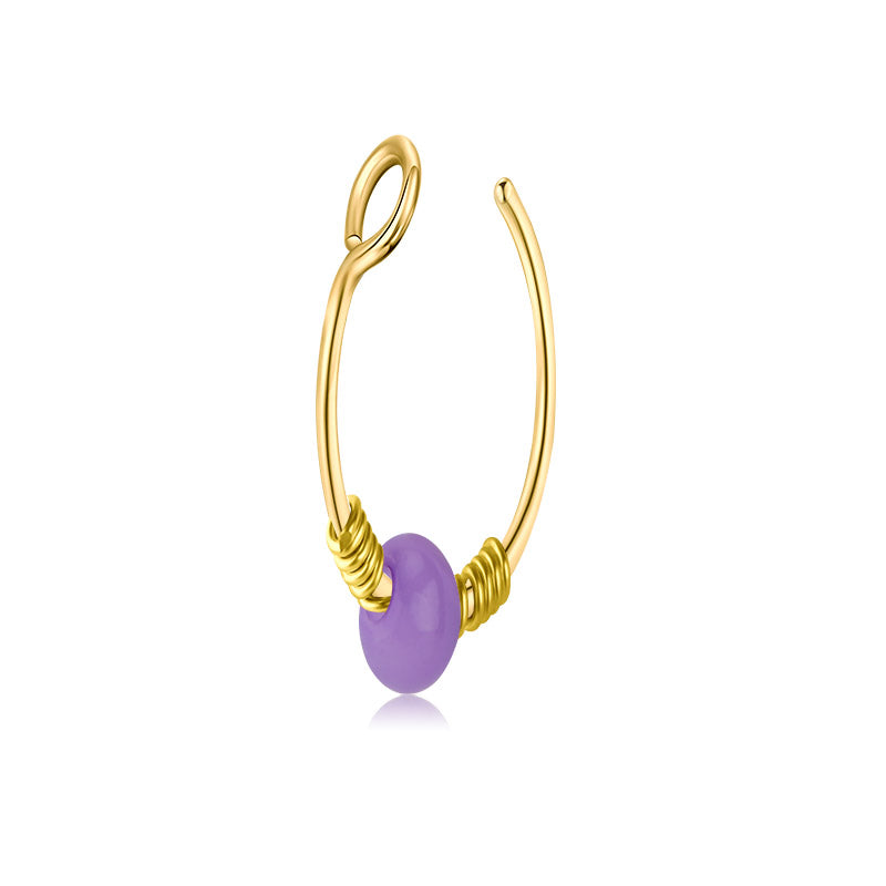 Small Circle Around Single Jelly Ball Fake Nose Ring Hoop
