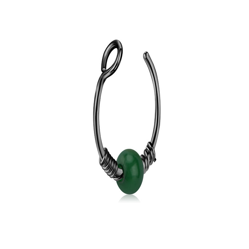 Small Circle Around Single Jelly Ball Fake Nose Ring Hoop