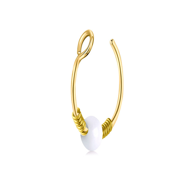 Small Circle Around Single Jelly Ball Fake Nose Ring Hoop