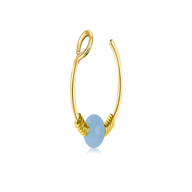 Small Circle Around Single Jelly Ball Fake Nose Ring Hoop