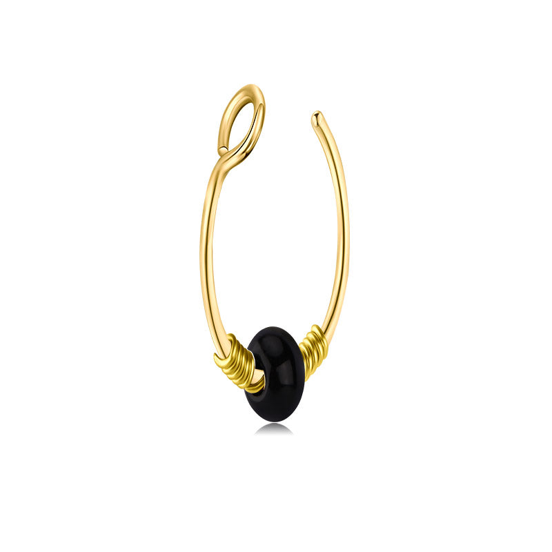 Small Circle Around Single Jelly Ball Fake Nose Ring Hoop