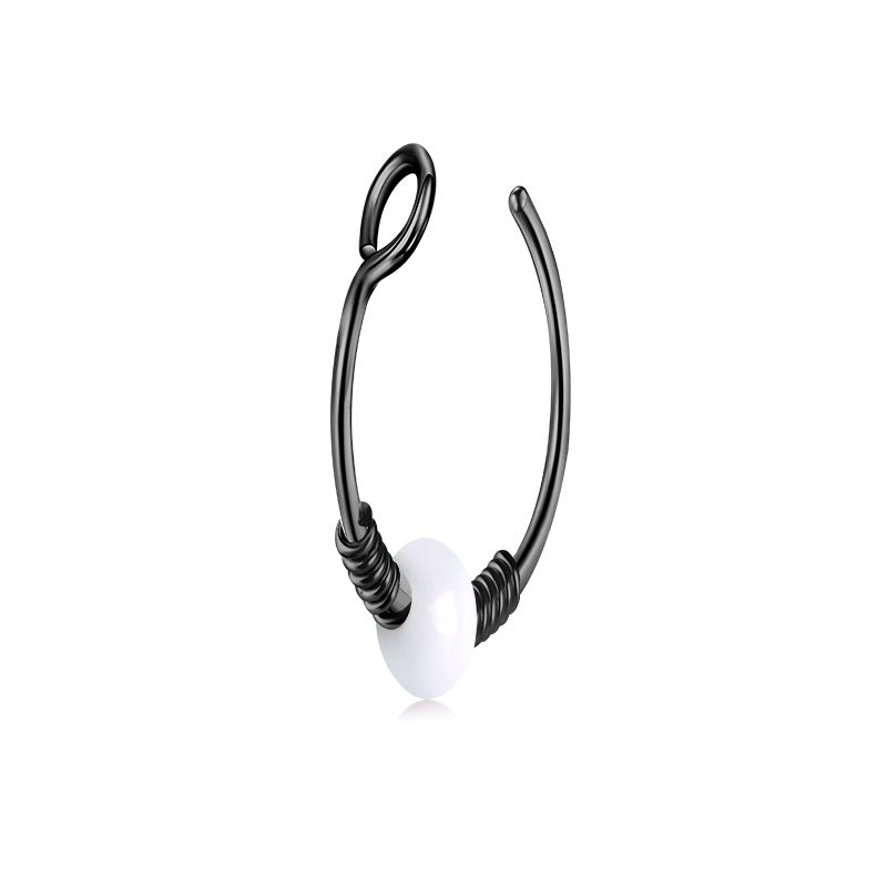 Small Circle Around Single Jelly Ball Fake Nose Ring Hoop