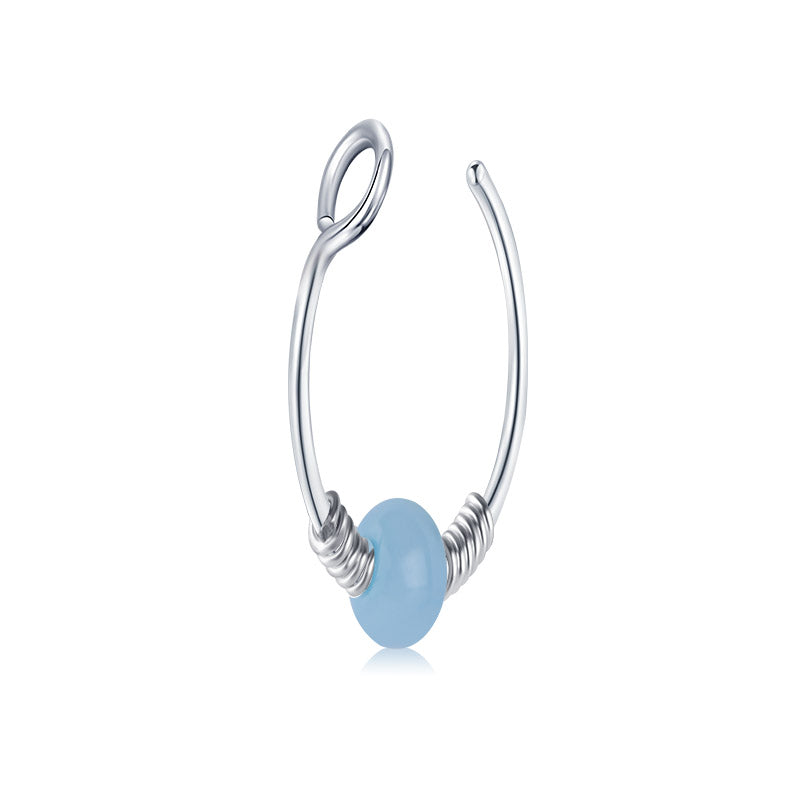 Small Circle Around Single Jelly Ball Fake Nose Ring Hoop