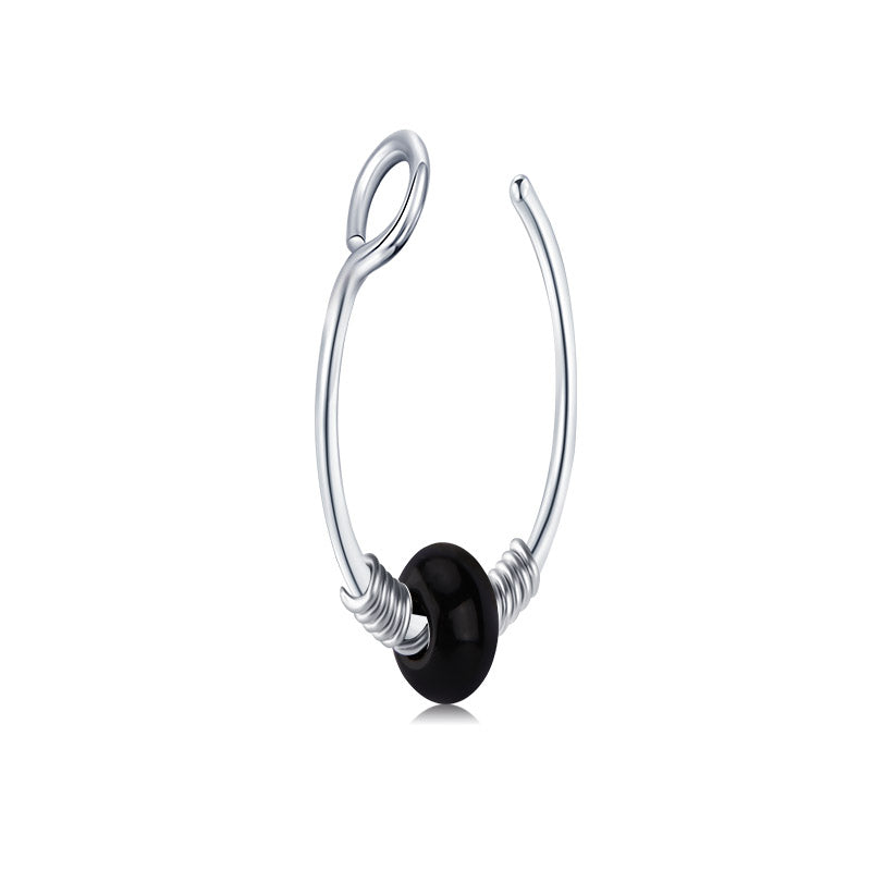 Small Circle Around Single Jelly Ball Fake Nose Ring Hoop