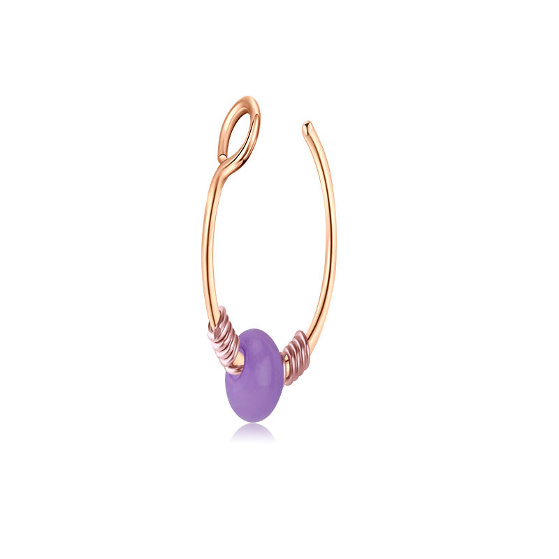 Small Circle Around Single Jelly Ball Fake Nose Ring Hoop