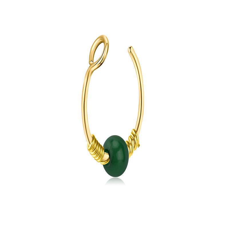 Small Circle Around Single Jelly Ball Fake Nose Ring Hoop
