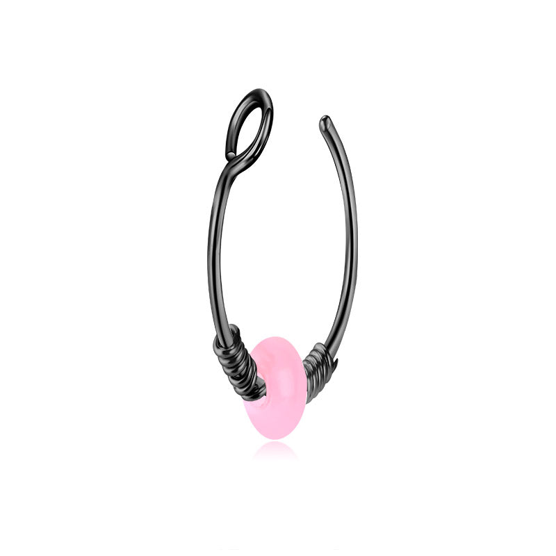 Small Circle Around Single Jelly Ball Fake Nose Ring Hoop