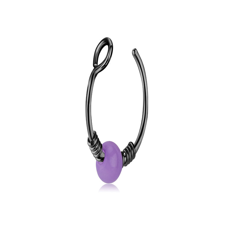 Small Circle Around Single Jelly Ball Fake Nose Ring Hoop