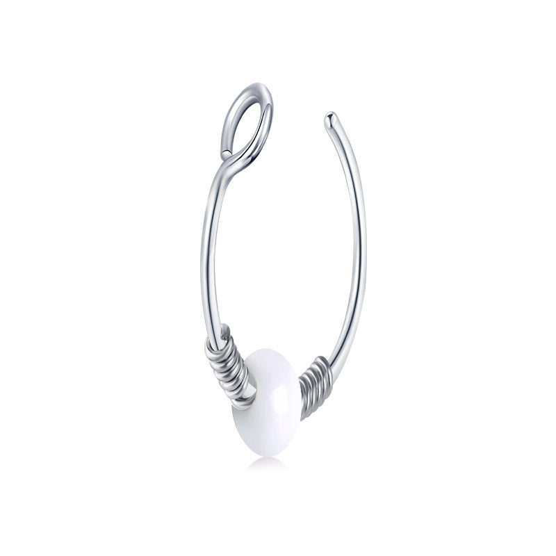 Small Circle Around Single Jelly Ball Fake Nose Ring Hoop