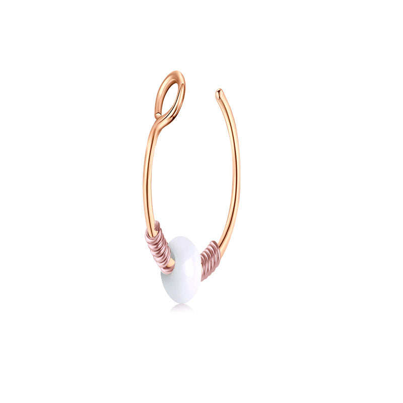 Small Circle Around Single Jelly Ball Fake Nose Ring Hoop