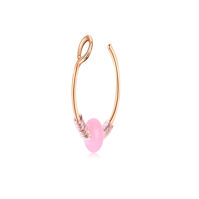 Small Circle Around Single Jelly Ball Fake Nose Ring Hoop