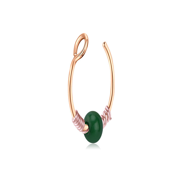 Small Circle Around Single Jelly Ball Fake Nose Ring Hoop