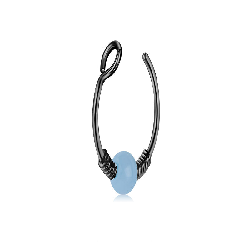 Small Circle Around Single Jelly Ball Fake Nose Ring Hoop