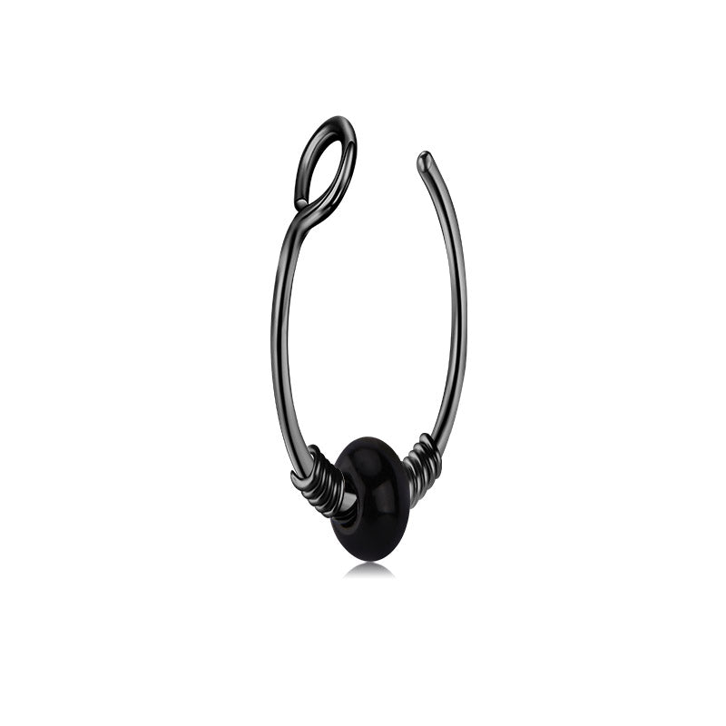Small Circle Around Single Jelly Ball Fake Nose Ring Hoop