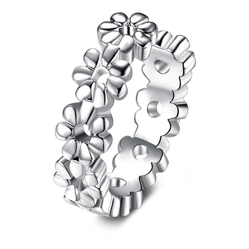 Silver Flower Ear Cuff