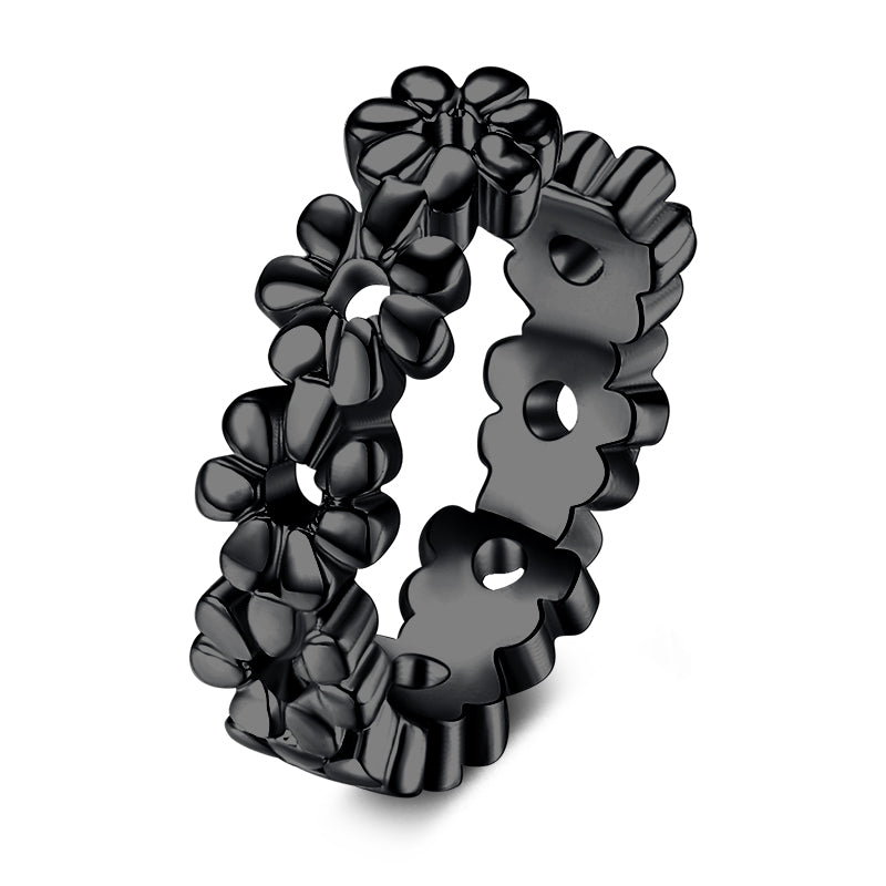 Black Flower Ear Cuff