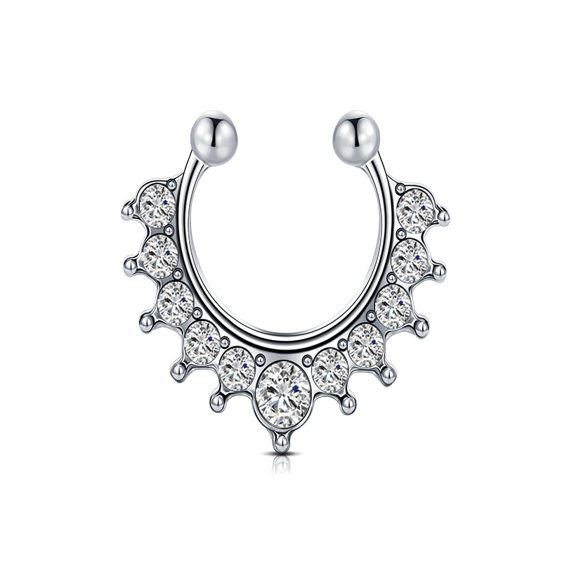 HorseShoe Point Drill Fake Nose Ring Hoop